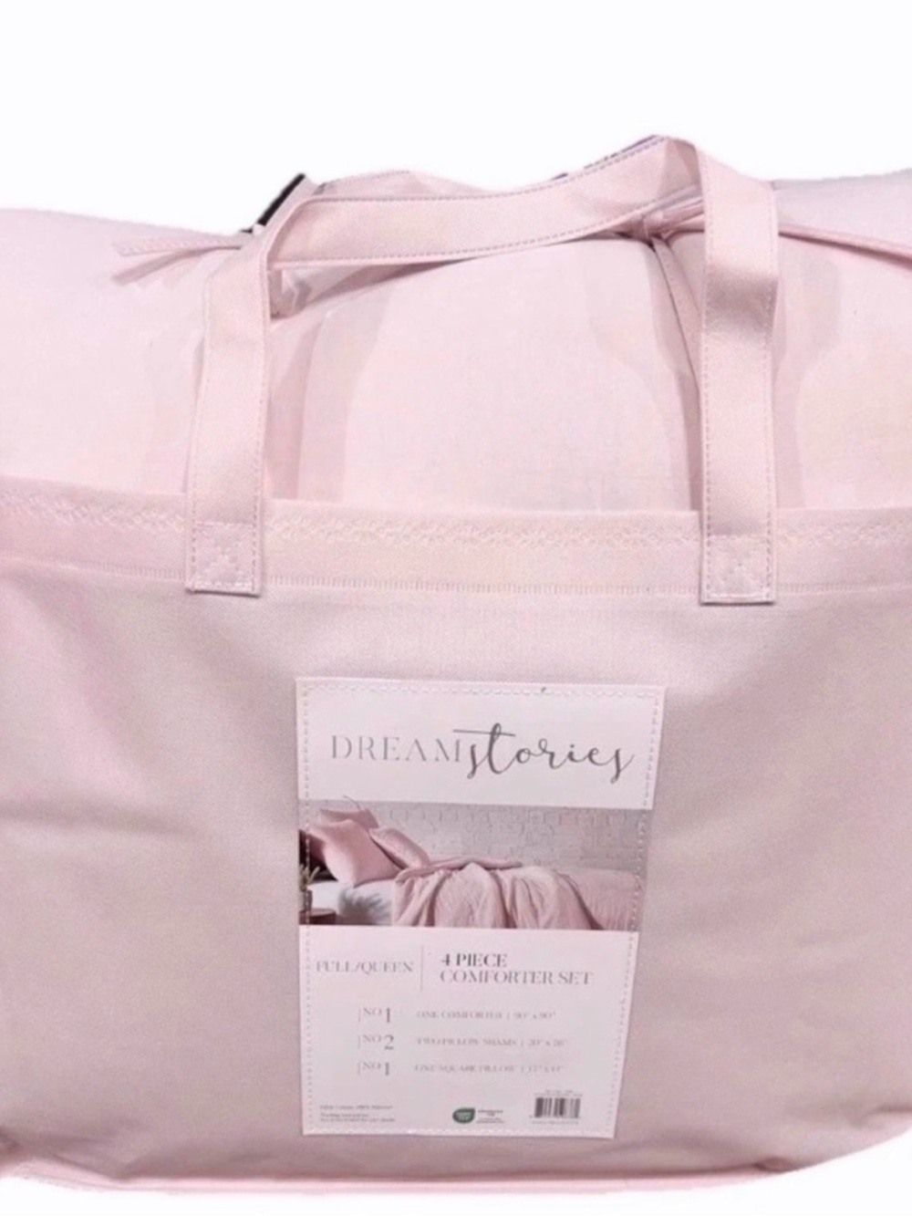Dream Stories Rose Pink Full/Queen Comforter Set 90”x90”